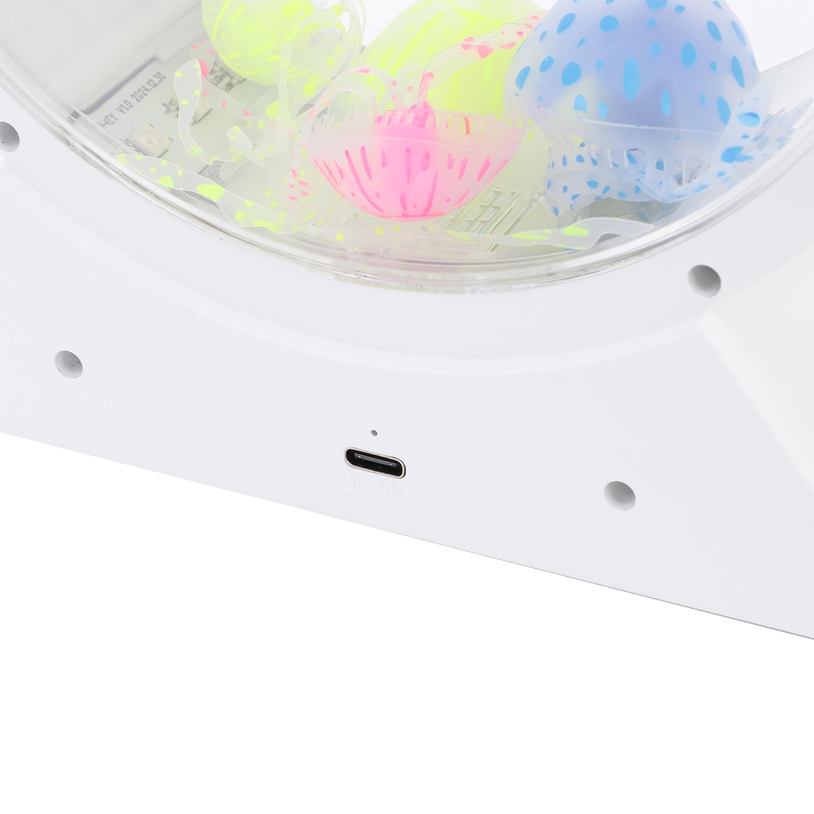 Sxhlseller LED-Quallenlampe, 7-Farbige RGB-Wechselbeleuchtung, Rundes Aquarium-Stimmungslicht für Schlafzimmerdekoration, Geräuschloser Motortank für Kinder (Weiß)
