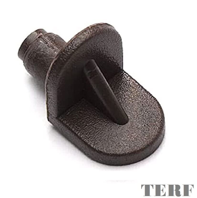 TERF® Spade Type Brown Plastic Push In Furniture Shelf Support Pegs Pins for Kitchen Cabinet Wardrobe Bookcase Closet Glass Shelve and Furniture Shelf Support Use - Image 2
