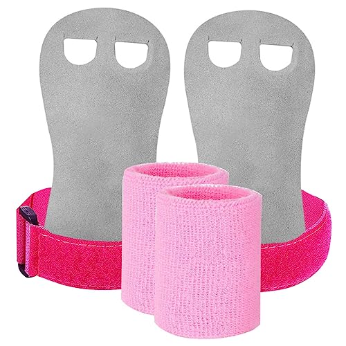 BESPORTBLE 2sets Sports Gymnastics Grips Wear-Resistant Wristbands for Weightlifting Non- Palm Protector for Men Women Outdoor Sports Accessories