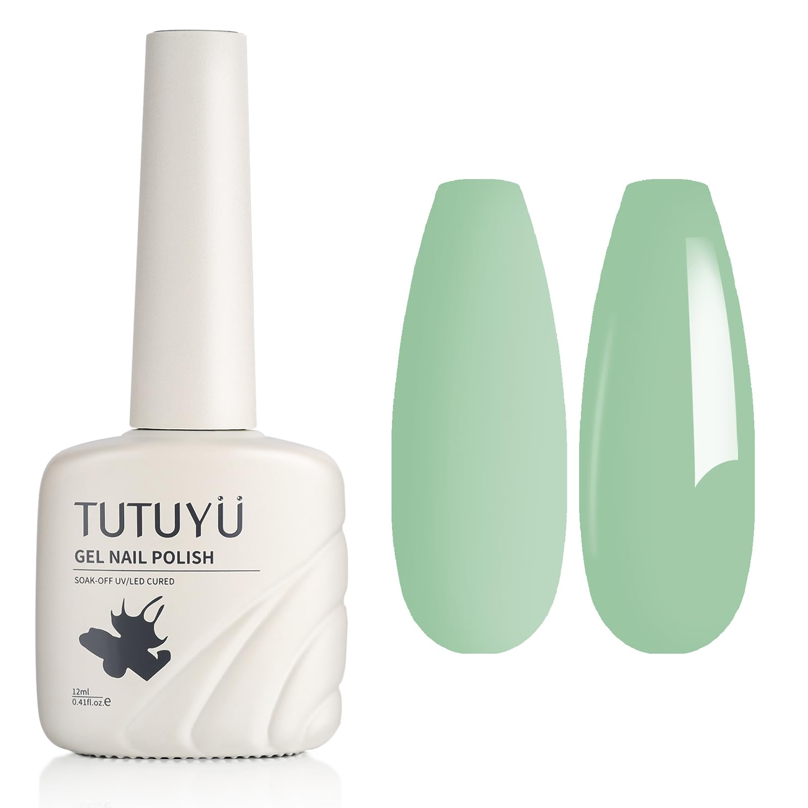 TUTUYU Smalto Gel per Unghie Verde Salvia, 12 ml Soak Off UV LED Lampada Smalto Gel Verde