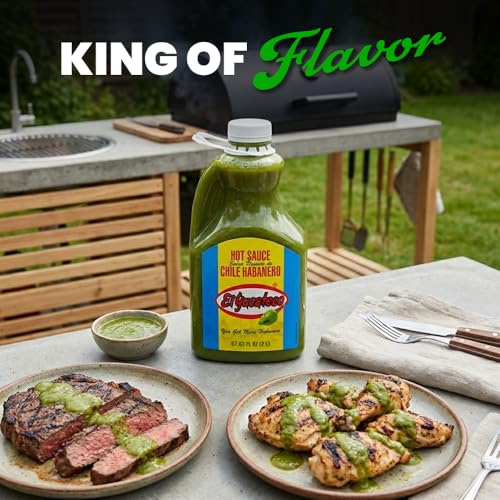 Image of El Yucateco Green Habanero Hot Sauce, Authentic Mexican Chile Habanero Sauce, 8 fl oz (240 ml), Gluten Free (Half Gallon)