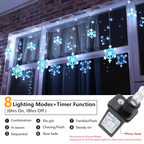 Luces navideñas copo de nieve Toodour 17.22 pies LED miniatura 2