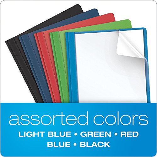 Oxford Clear Front Report Covers, Assorted Colors, Letter Size, 25 Per Box (55813Ee) #TOP4