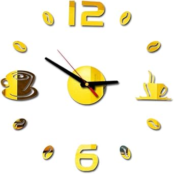 Sayla Rahmenlose 3D DIY Wanduhr XXL Stumm Spiegel Aufkleber Home Office