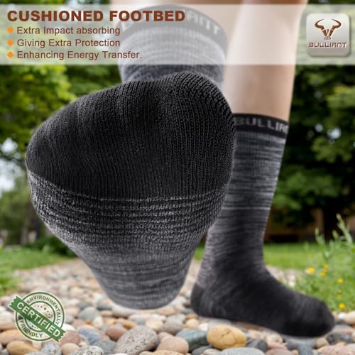 Image of BULLIANT Men 6-Pack Athletic Compression Crew Socks for Running Gym Sports