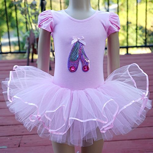 Wenchoice Pink Sequin Ballet Shoes Skirted Leotard - Toddler & Girls S(1-2Y)