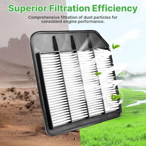 Image of 2PCS Engine Air Filter Fit for 2017-2024 Nissan Armada | 2014-2024 INFINITI QX80, 2011-2013 QX56, AF5193, 16546-1LA0A, 99% Filtration Efficiency, Easy Install