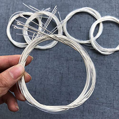 6 pièces/ensemble cordes de guitare cordes en nylon transparent cuivre plaqué argent cordes de guitare musicale classique accessoires d'instruments - blanc Cover