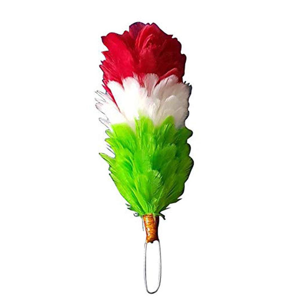 Tartancity Men's Green / White / Red Tartan City Traditional 6'' Feather Hackle Perfect For Scottish Glengarry Hat Bonnet