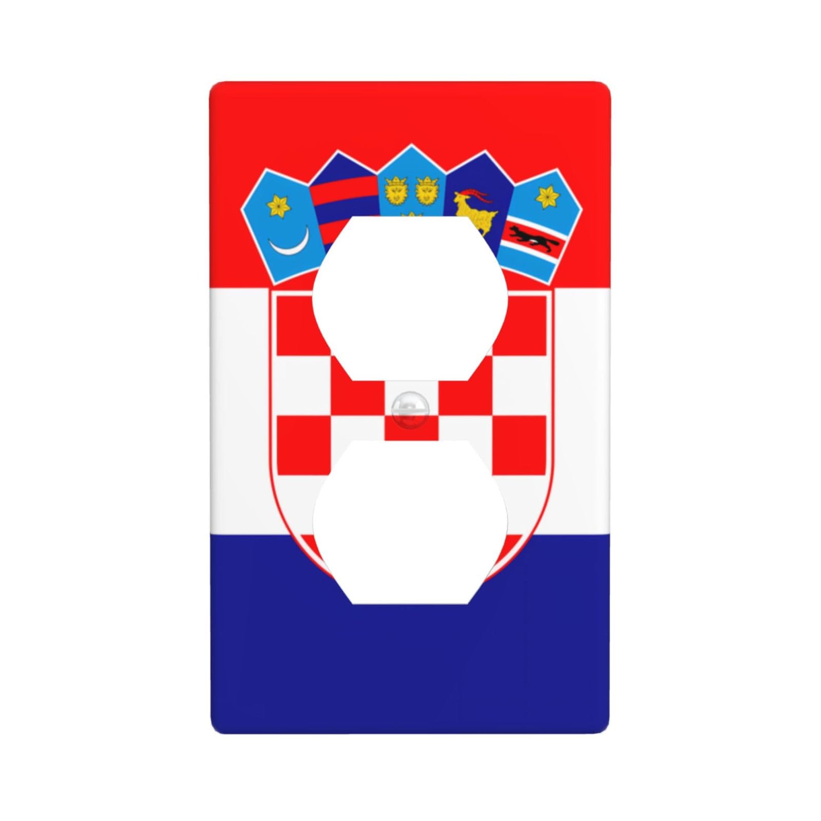 Republic of Croatia Flag Unbreakable Polycarbonate Switch Plate-1 Gang Screwless Wall Plate for Home Office