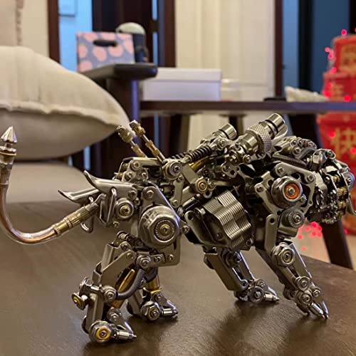 Puzzle 3D metalu, model tygrysa bengalskiego, zestaw samodzielnego montażu, mechaniczne zwierzę, puzzle steampunk, metalowy model, ozdoba biurko
