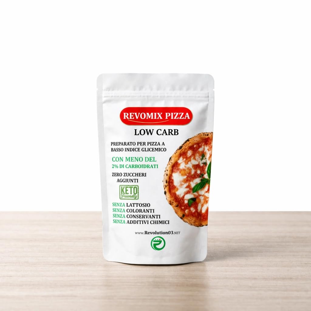Revo Mix Farina Keto | Preparato Pizza Low Carb | Keto Friendly | Basso Indice Glicemico | Ricco Proteine | Artigianale | Ipocalorico | Made in Italy | 2 CONFDA 500G