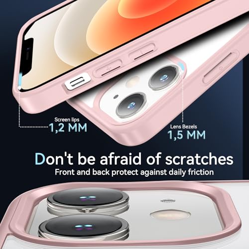 Coque iPhone 12 Pro rose premium antichoc compatible avec chargeur MagSafe