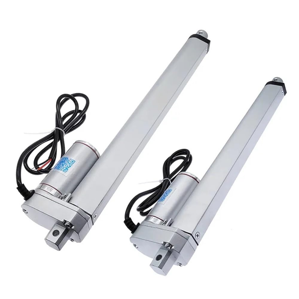 Electric Linear Actuator 300mm 250mm 12V/24V Stroke Dc Linear Motion 100/300/500/700/1000/1200/1500N(12V 1200N 6mm s,White 300mm)