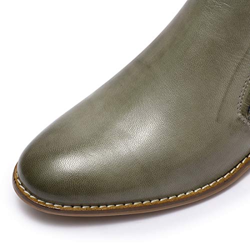 Image of Mona flying Womens Leather Ankle Boots Dual Zippers Low Heel Short Booties