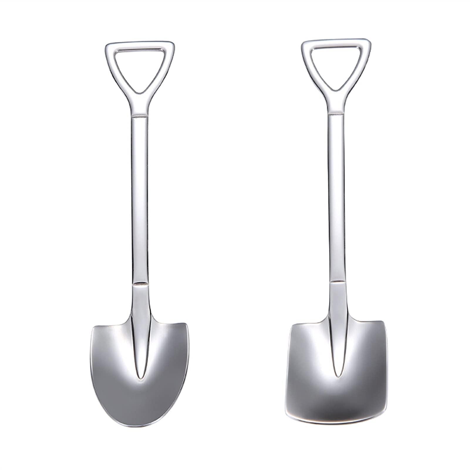 Cucharas de Café, Té 2 Paquete de acero inoxidable Shovel Spoon Home Postre Spoon Creative Western Food Cuchara Cucharas de café, cucharas pequeñas para suministros de fiesta de postre Cuchara para Co