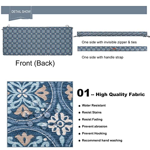 In4 Care Bench/Swing Cushion 42" X 18", Waterproof Garden Patio Bench Seat Cushions, Outdoor Settee Cushion/Swing Pads/Rocking Chair Cushion Thickened Sponge Filling Loveseat Cushion(Medal) #TOP2