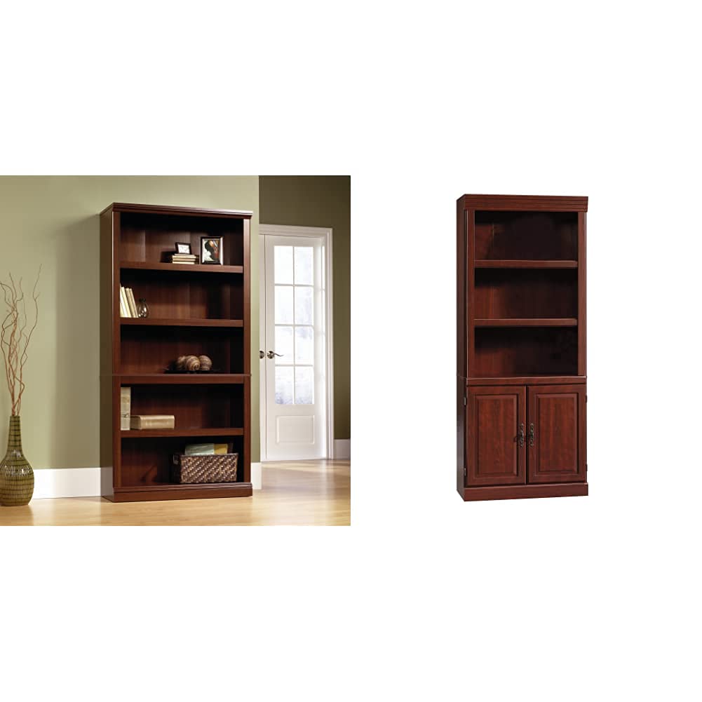 Photo 1 of Sauder Select Collection 5-Shelf Bookcase, Select Cherry Finish & Heritage Hill Library with Doors - Classic Cherry Finish