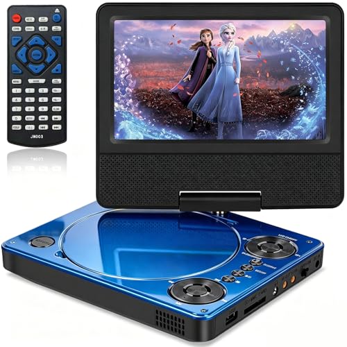 HotHat Reproductor de DVD portátil con pantalla LCD giratoria de 17.1 pulgadas, conectividad USB, batería recargable, para niños y viajes por carretera