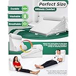 Lunix 4pcs Orthopedic Bed Wedge Pillow Set for Sleeping – Adjustable Post Surgery Back, Leg & Knee Support, Acid Reflux & GERD Relief, Memory Foam Head Pillows, with Hot/Cold Pack, White - Image 3