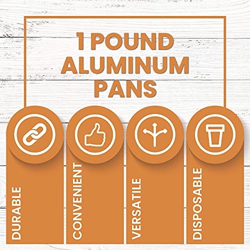 Party Bargains 100 Pack 1Lb Aluminum Pan With Plastic Lids, 5.5 X 4.5 Inch Aluminum Foil Take-Out Containers, For Catering, Baking Small Goodies, Roasting Food #TOP1
