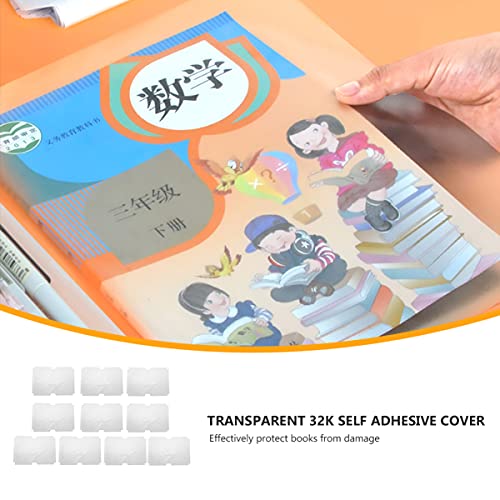 Capas plásticas para livros, filme transparente, livro didático 32 K, 10 peças, adesivo de exercício