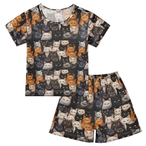 Cat Animal Cute Pajama Set Pajamas Sleepwear Nightwear Loungewear Clothes Set B04028313