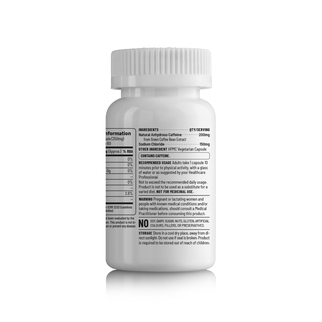 Integrated natural caffeine capsules 200mg, for energy and vigilance, 60 vegetarian capsules Integrated natural caffeine capsules 200mg, for energy and vigilance, 60 vegetarian capsules