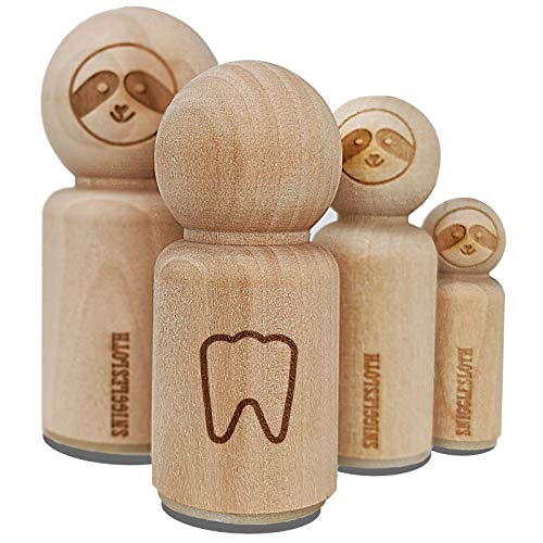 Tooth Outline Rubber Stamp for Stamping Crafting Planners - 1/2 Inch Mini