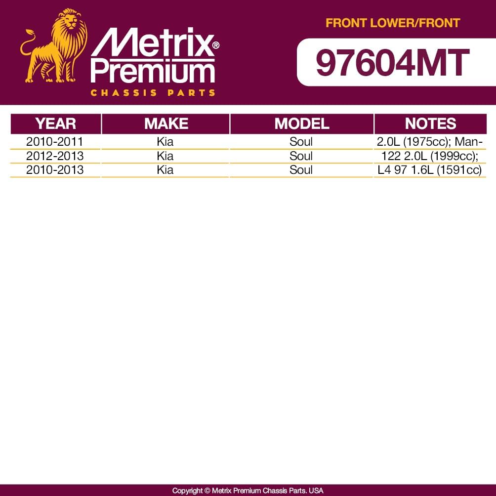 Metrix Premium Chassis Parts - 4 PC Front L/R Lower Control Arm & Front L/R Sway Bar Stabilizer End Link Kit Fits 2010-2013 Kia Soul, Replacement RK622262, RK622263, K750597, K750598, Made in Europe