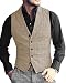 Produktbild Solove-Suit Herren Klassisches Fischgrätenmuster Anzug Weste Notch Revers Tweed Slim Fit Weste für Hochzeit GroomsmenChampagnerXXXL