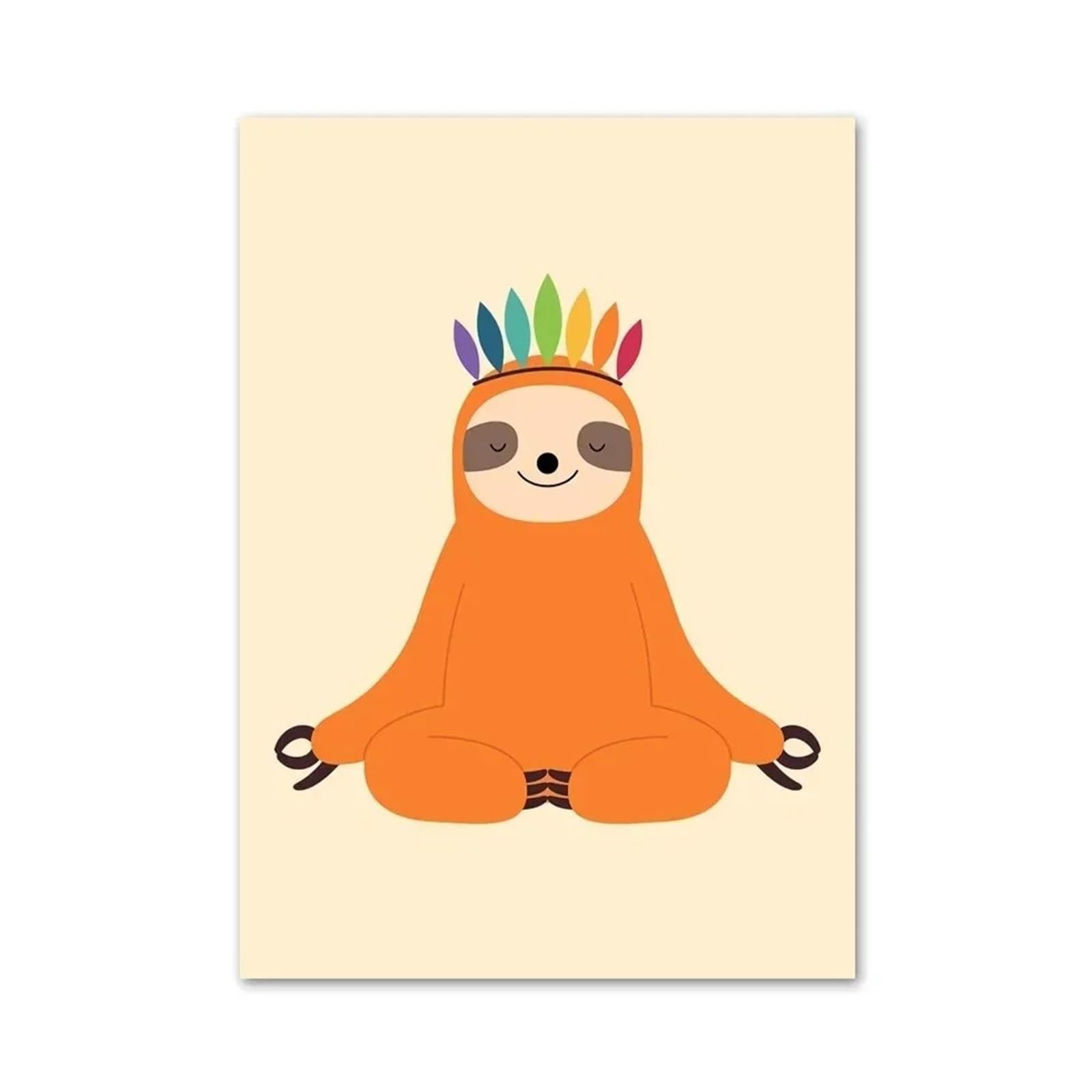 BYAMBD Aesthetic Pictures Cute Koala Sloth Fox Elephant Raccoon Wall Art Canvas Painting Nordic Posters And Prints Cartoon Wall Pictures Kids Room Decor