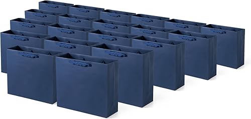 Sdootjewelry Bolsas de regalo azules  Bolsas de papel kraft azul marino de 12.5 x 4.5 x 11 pulgadas con asas (paquete de 20) para fiestas, compras o disponible en Yaxa Colombia