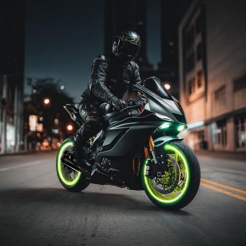 Image of customTAYLOR33 NEW Special Edition Lime Green High Intensity Grade Reflective Copyrighted Safety Rim Tapes, 15 inch /21 inch (Combination Rim Size)