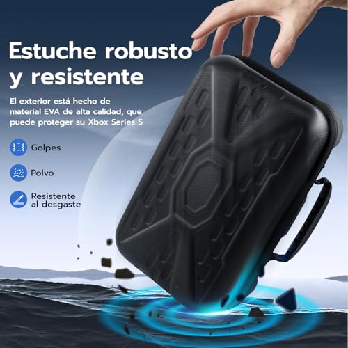 Mcbazel Funda rígida de Transporte para Xbox Series S, Bolsa de Almacenamiento para Consola Xbox Series S, Mando inalámbrico y Accesorios de Juegos, Color Negro, Black, Estuche de Viaje - imagen 5
