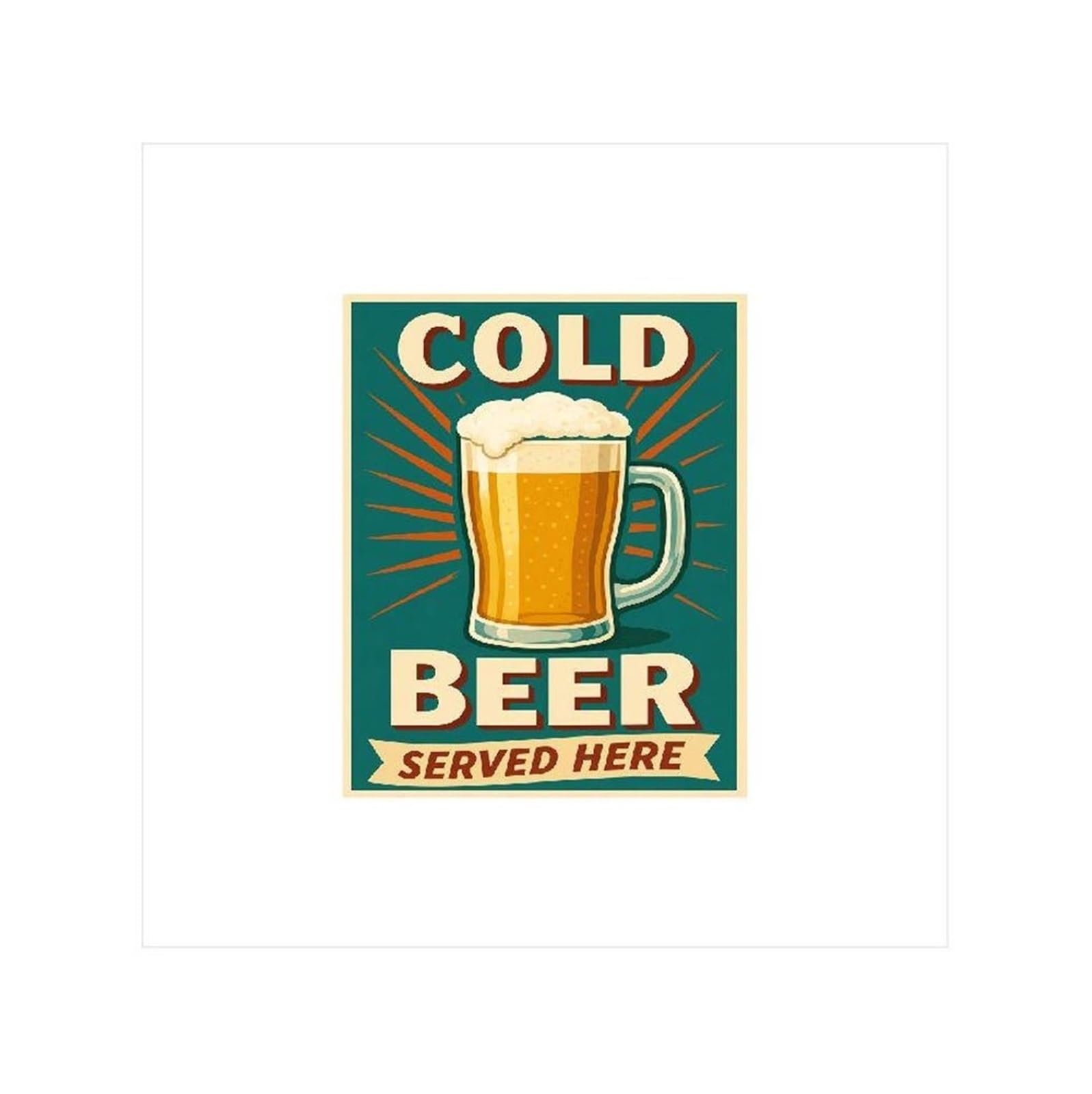 FNYUVNFAF Retro Beer Sign Metal Wall-Art Cold Beer Vintage Look Tavern Style Tin Sign for Man Cave Home Bar Basement or Game Room 8 X 12 in