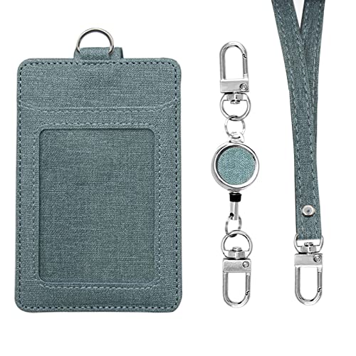 Larpur Id Badge Holder With Retractable Reel And Detachable Lanyard, Vertial Card Holders, Clear Id Window 2 Card Slots For Women Men #TOP11