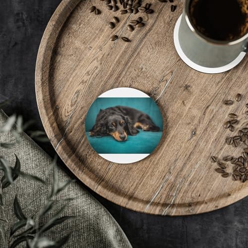 Sous verre ronds en céramique Corgi lot de 6 table - 3