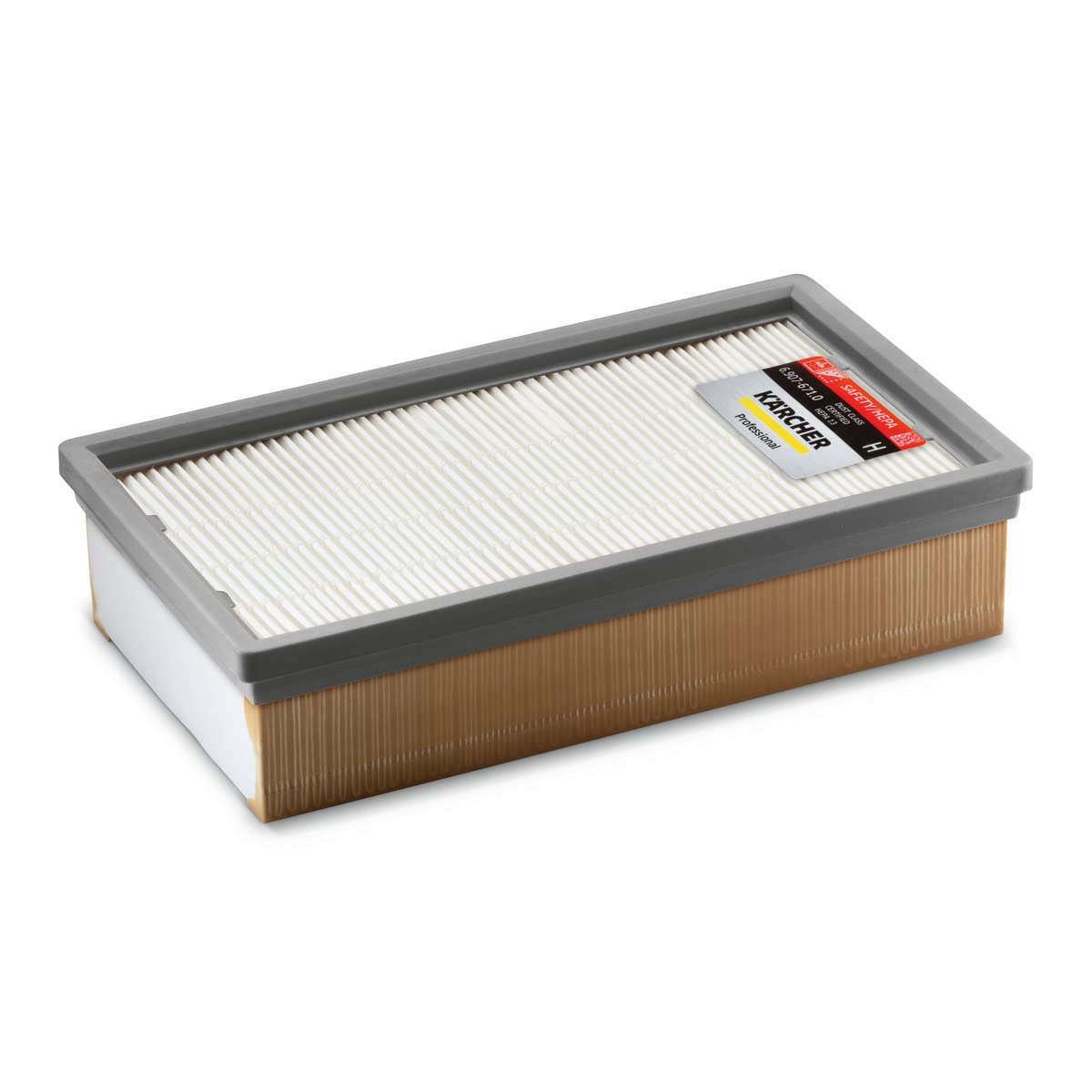 Kärcher Flachfaltenfilter Safety HEPA 14 (H14), zweifach gefaltete Sicherheitsfilterkartusche, 99,995% Rückhaltung, zugelassen nach Klasse H/Amiant, für Nass- und Staubstaubsauger NT