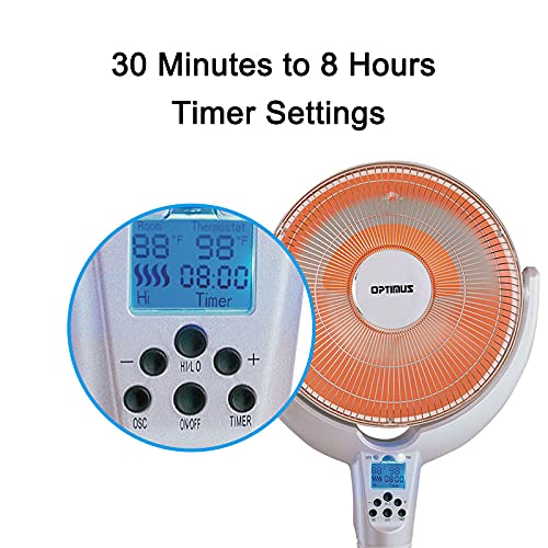 Amazon.com: Optimus H-4500 14-Inch Oscillating Pedestal Digital Dish Heater  with Remote : Home u0026 Kitchen