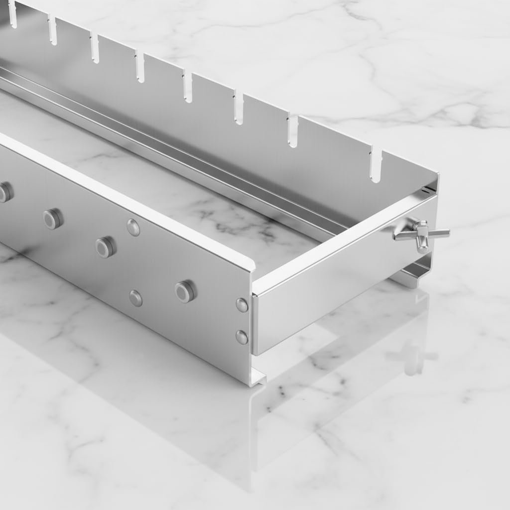 Grill Bracket Automatischer Elektro Drehspieß Rotisserie Grillwerkzeug Edelstahl Konstruktion Verstellbarer Aufsatz für Camping Wandern Garten Nutzung, 60cm