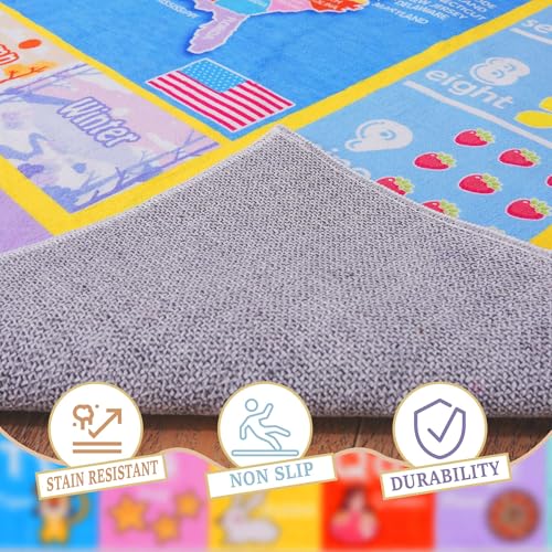Kids Rugs for Playroom - Soft & Non-Slip 3x4 Feet Educational Rug for Learning ABC Alphabet, Numbers, Shapes & Map, Washable Classroom Rug for Toddler Nursery & Kids Room Decor - Image 6