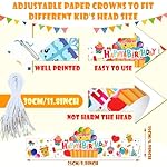 Outus 42 Pack Happy Birthday Crowns for Kids Classroom with Elastic Band for Teachers Students Kindergarten Party - Image 4