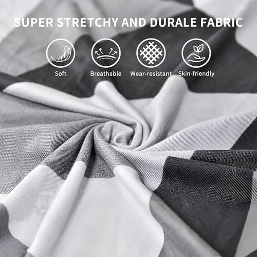 Image of Dining Chair Covers Set of 1, Stretchable Removable Washable Anti-Slip Universal Fit Printed Polyester Spandex Slipcovers (Black Triangle)