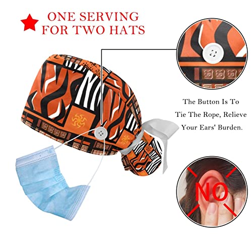 Chapeaux de travail imprimé de style africain coloré JDEZ casquettes légères - 3