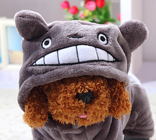 XIAOYU Puppy Dog Pet Clothes Hoodie Warm Sweater Shirt Puppy Autumn Winter Coat Doggy Fashion Jumpsuit Apparel, Grey, M