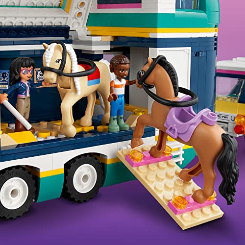 Image of LEGO 41722 Friends The Horse Competition Trailer: Equestrian Toy, Equestrian Competition with Horse Trailer, Car, Building Kit, for Boys and Girls From 8 Years Old