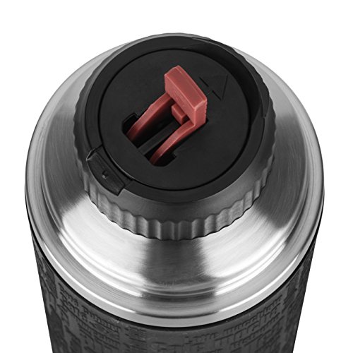 Emsa Senator Sleeve 515714 Termo con Taza Integrada, 1 L, Acero Inoxidable/Silicona, Plateado/Negro - Imagen 6
