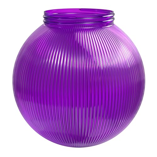 Image of KASTLITE Purple Ribbed 6 inch Acrylic Festival Globe, 3.25 inch Threaded Neck