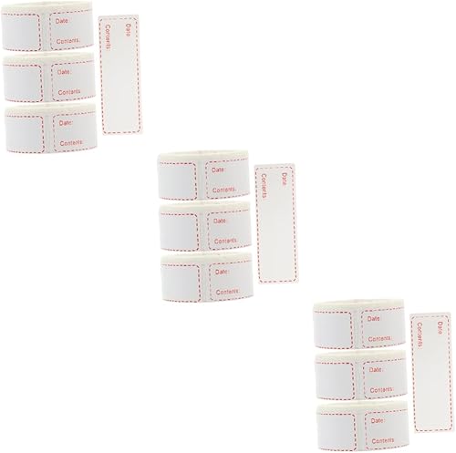 Abaodam 9 Rolls Self-Adhesive Label Labels Freezer Shelf Life Sticker Impresora De Sticker Adhesive Stickers Paper Tags Paper Tabs Food Copper Plate